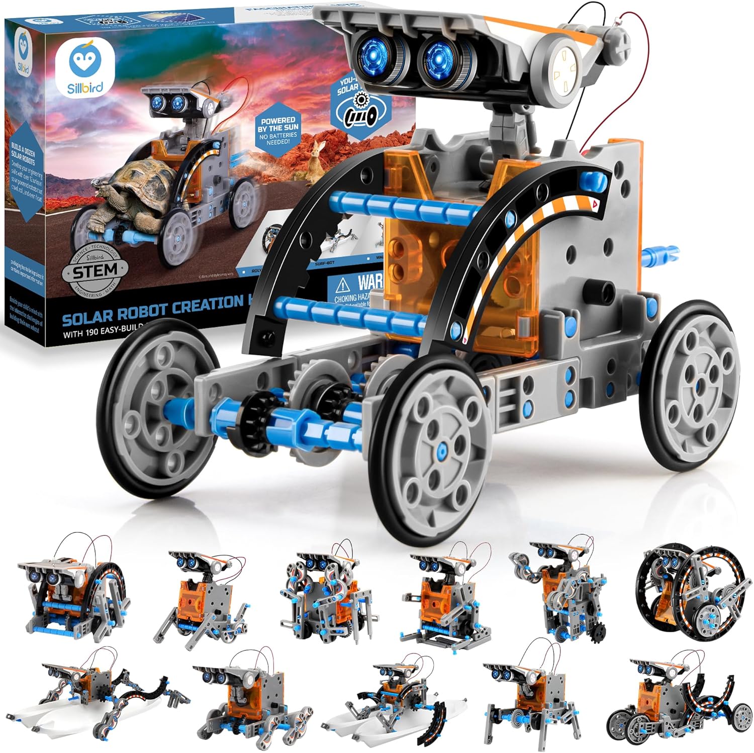 Sillbird 12-in-1 Solar Robot Building Kit STEM Gift for Boys Aged 8-13