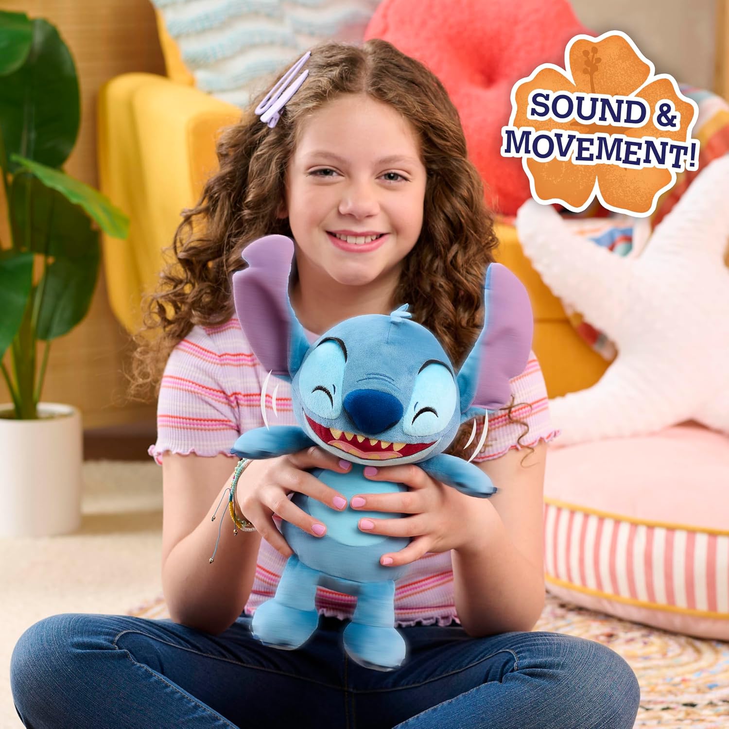 Just Play Disney Stitch Crack Me Up Stitch Plush Toy 11 cali Plush puffed Anime Alien zabawki dla dzieci od 3 do roku