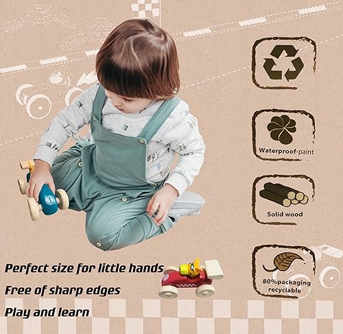 Miniatura 4 de Lecelzie Coches de guepardo de madera (rojo)