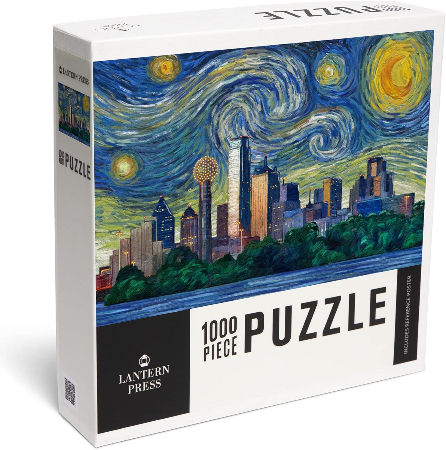 Lantern Press Dallas, Texas, Starry Night Series 1000 Piece Jigsaw Puzzle for Adults, Made in USA with Reference Poster