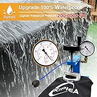 Vista 4 de Kipiea Funda para sofá de patio, funda resistente para sofá de exteriores, impermeable, para invierno, funda para muebles de patio de 3 plazas