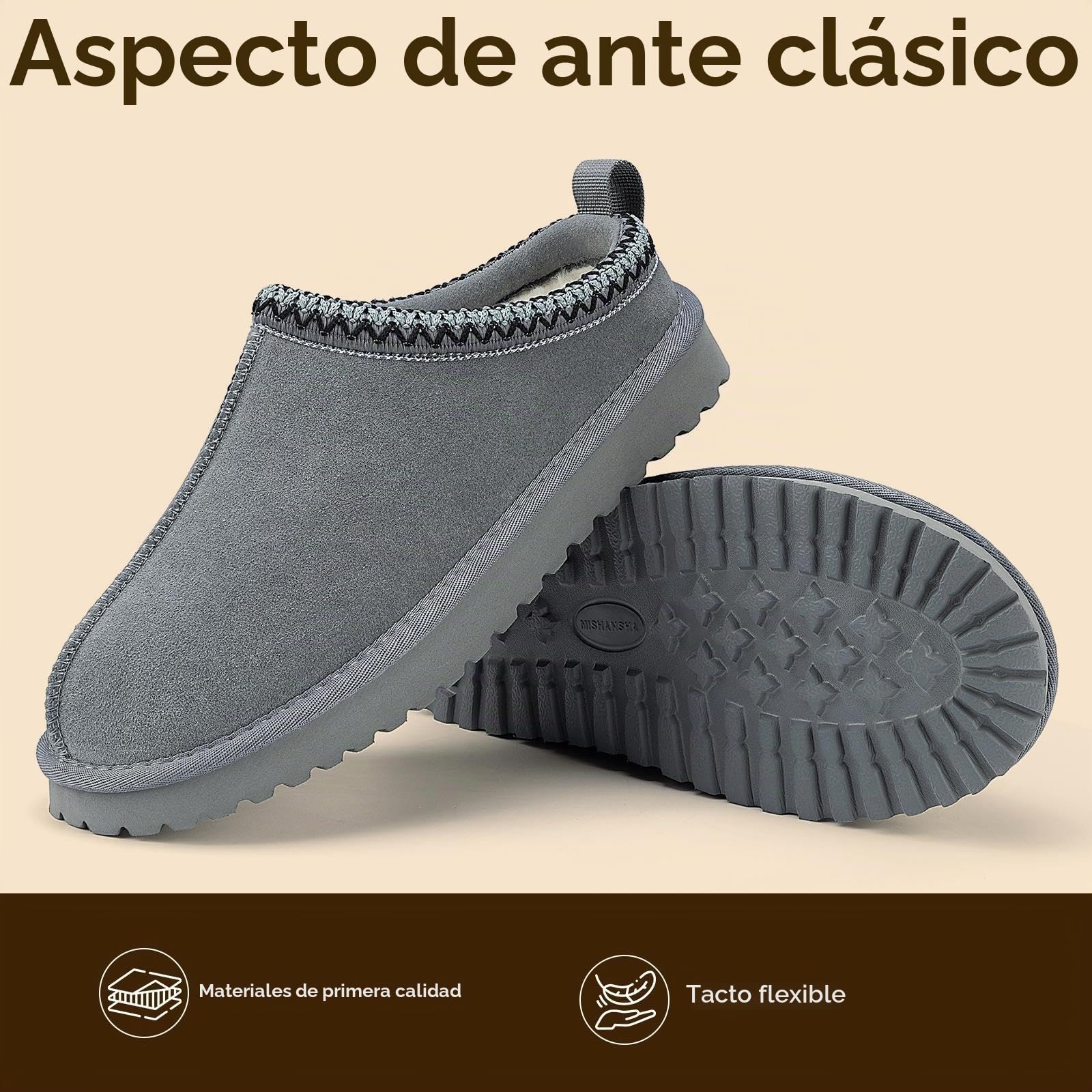Mishansha Zapatillas Casa Mujer Invierno | Pantuflas de Peluche, Cálido, Antideslizantes