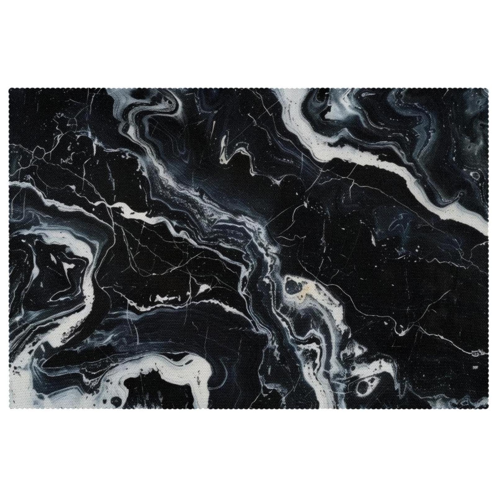 Sets de table texture marbre noir haut de gamme antidérapants pour salle