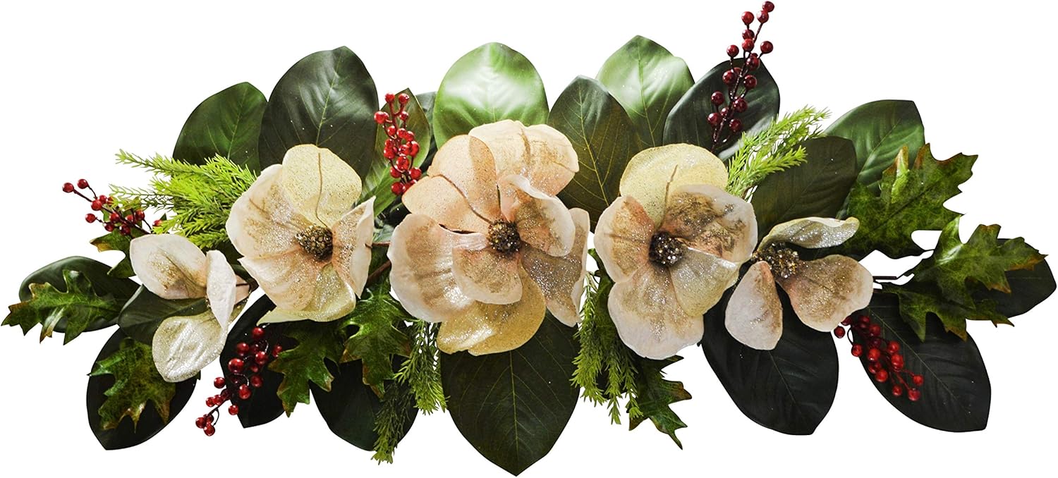 36" Christmas Champagne Magnolia Swag