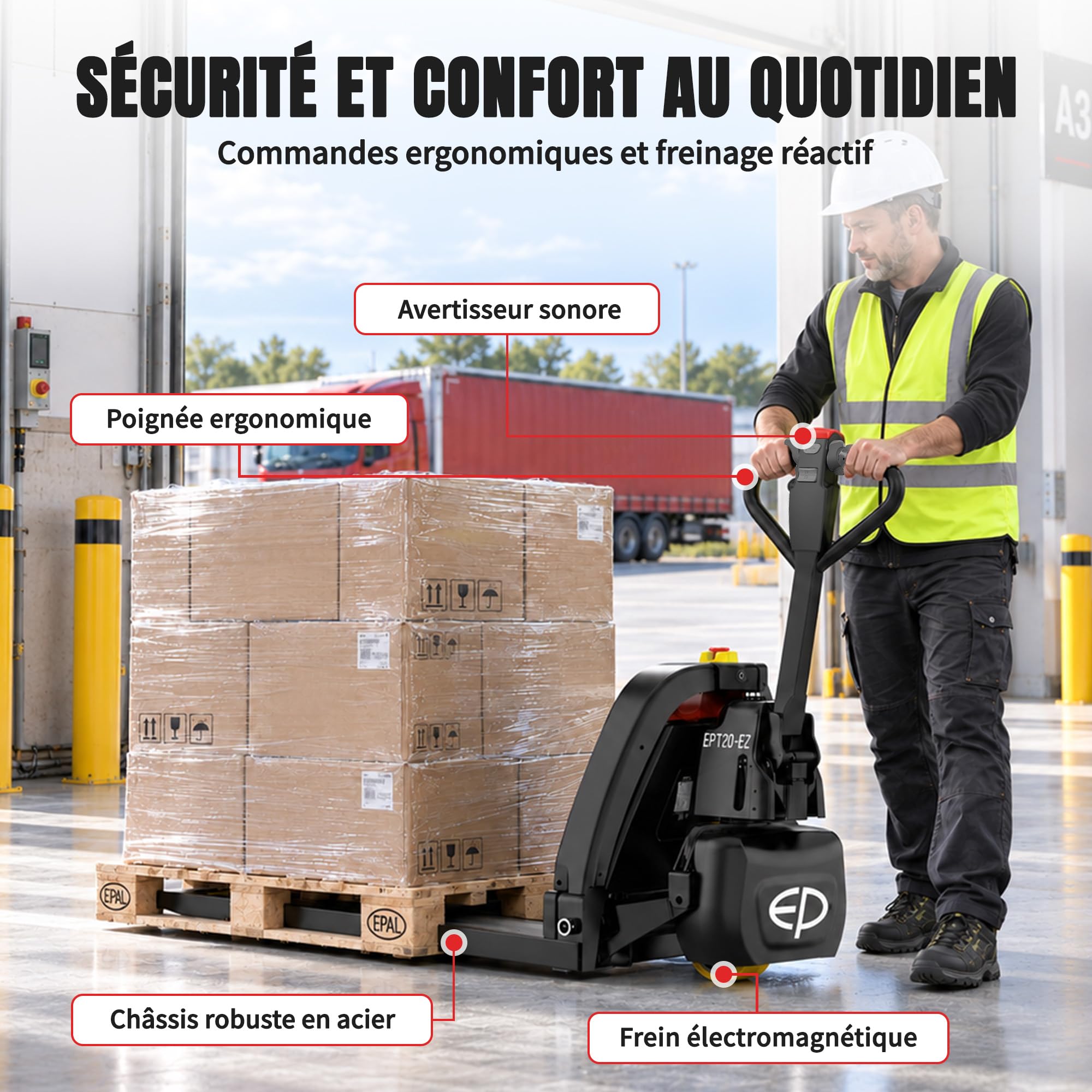 EPT20-EZ Transpalette électrique Lithium 2000 kg, fourches 1150 mm