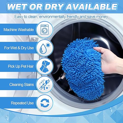 Miniatura 6 de Layhit 12 almohadillas para trapeador compatibles con Swiffer Sweeper Mop reutilizables, lavables, almohadillas para trapeador seco y húmedo,