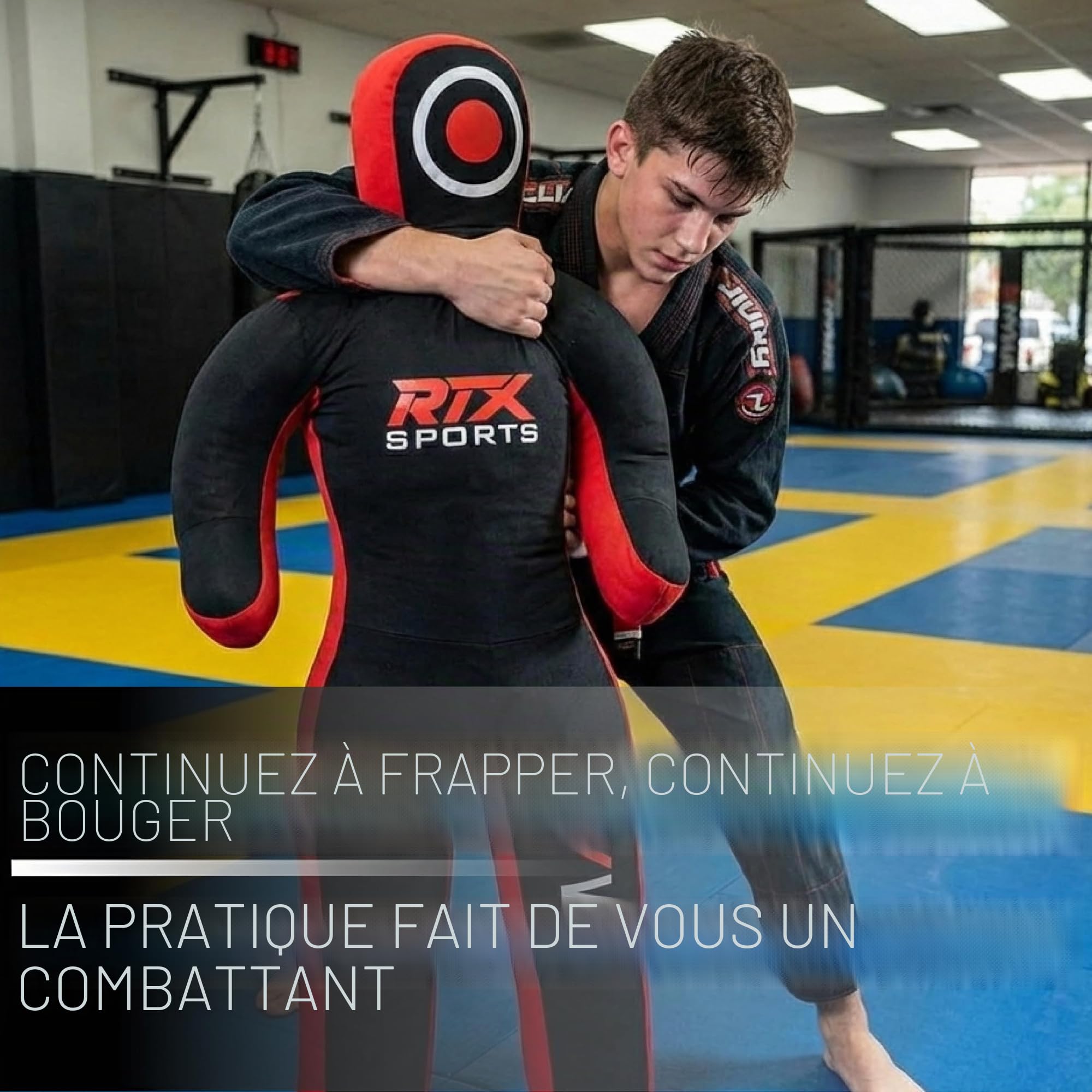 RTX Enfants de Grappling Judo MMA pour Enfants Sac de Frappe pour Brésilien BJJ Jiu Jitsu, Lutte, Entraînement MMA Toile Non Remplie 47 Pouces
