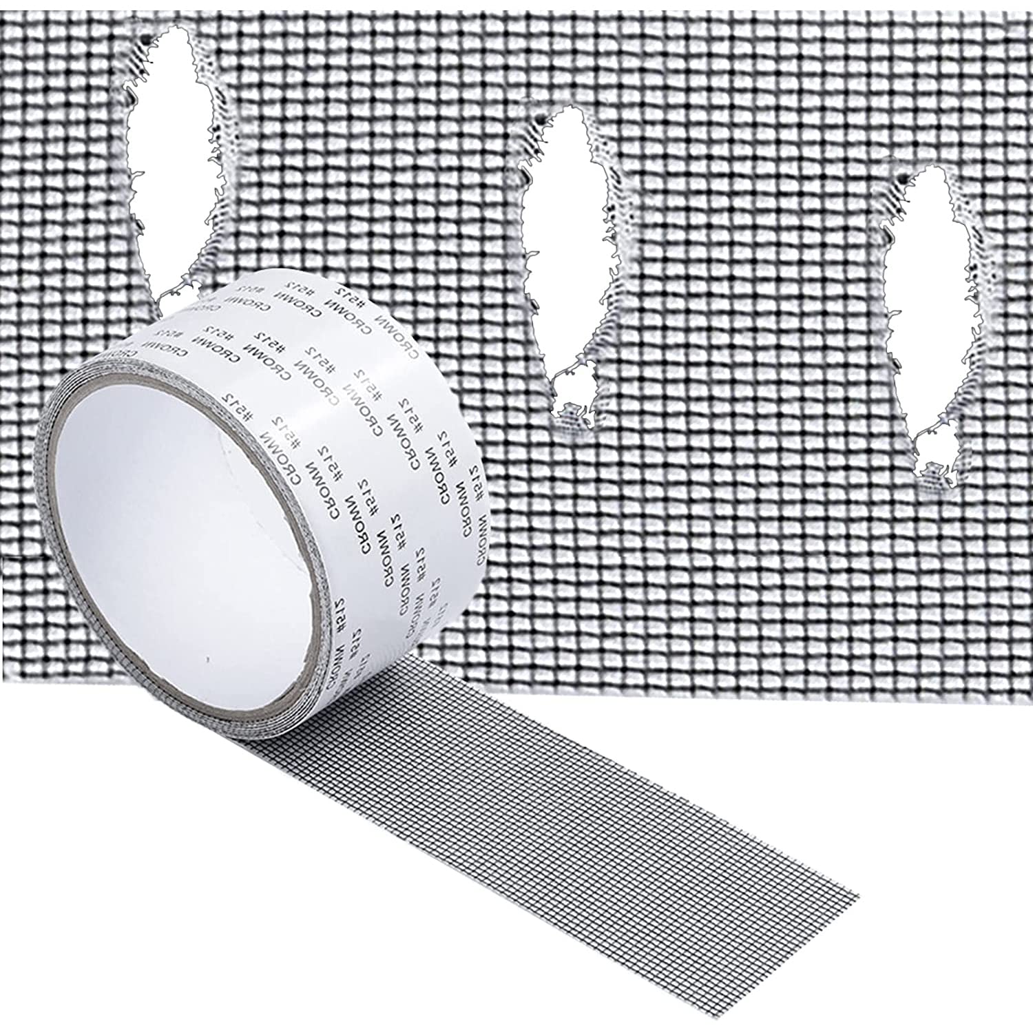 SKOFRI Screen Repair Tape, Window Insect Screen Adhesive Tape Windows and Door Screen Repair Tape, with Waterproof Strong Adhesive Seal Window Screen Fiberglass Mesh Patch Mosquito Net