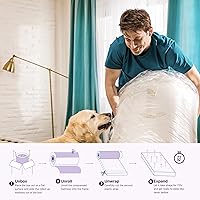 Vista 8 de NapQueen Colchón King de espuma viscoelástica de té verde Anula de 12 pulgadas, colchón de cama King en una caja, certificado CertiPUR-US, firmeza