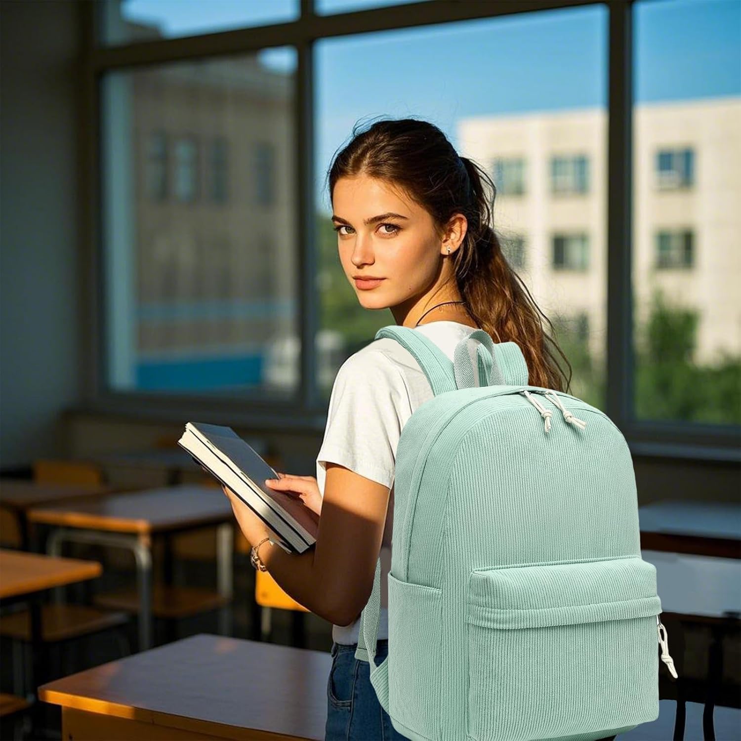 LEDAOU School Backpack for Teen Girls Elementary Middle School Bookbag Kids Backpacks Women Laptop Backpack Travel Daypack - Image 7