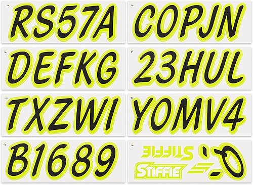 Miniatura 3 de Stiffie Whipline - Calcomanías de identificación alfanuméricas, adhesivos de números de registro para barcos y embarcaciones personales, color negro