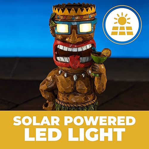 Miniatura 3 de VP Home Cóctel Tiki - Luz solar para decoración del hogar y al aire libre, cóctel Tiki con energía solar, luz LED parpadeante para jardín, patio,