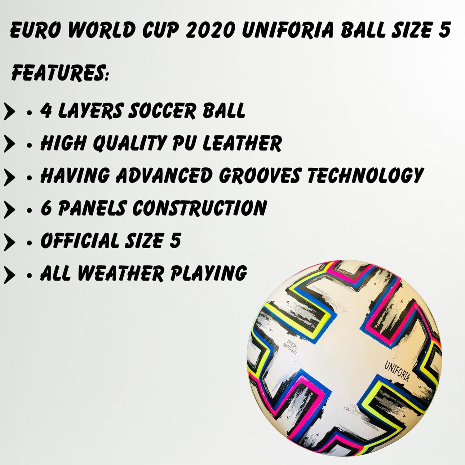 2020 Euro World Cup Final Match Famous Soccer Ball, 6 Panels Design Football [Official Size 5] - Perfect for Tournament Game & Collector’s – KL710