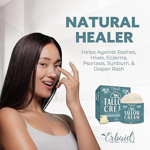 Miniatura 3 de Crema de sarga de ternera  Bálsamo multiusos de sargo de res alimentado con pasto natural y miel  Loción hidratante facial y corporal para eccema,