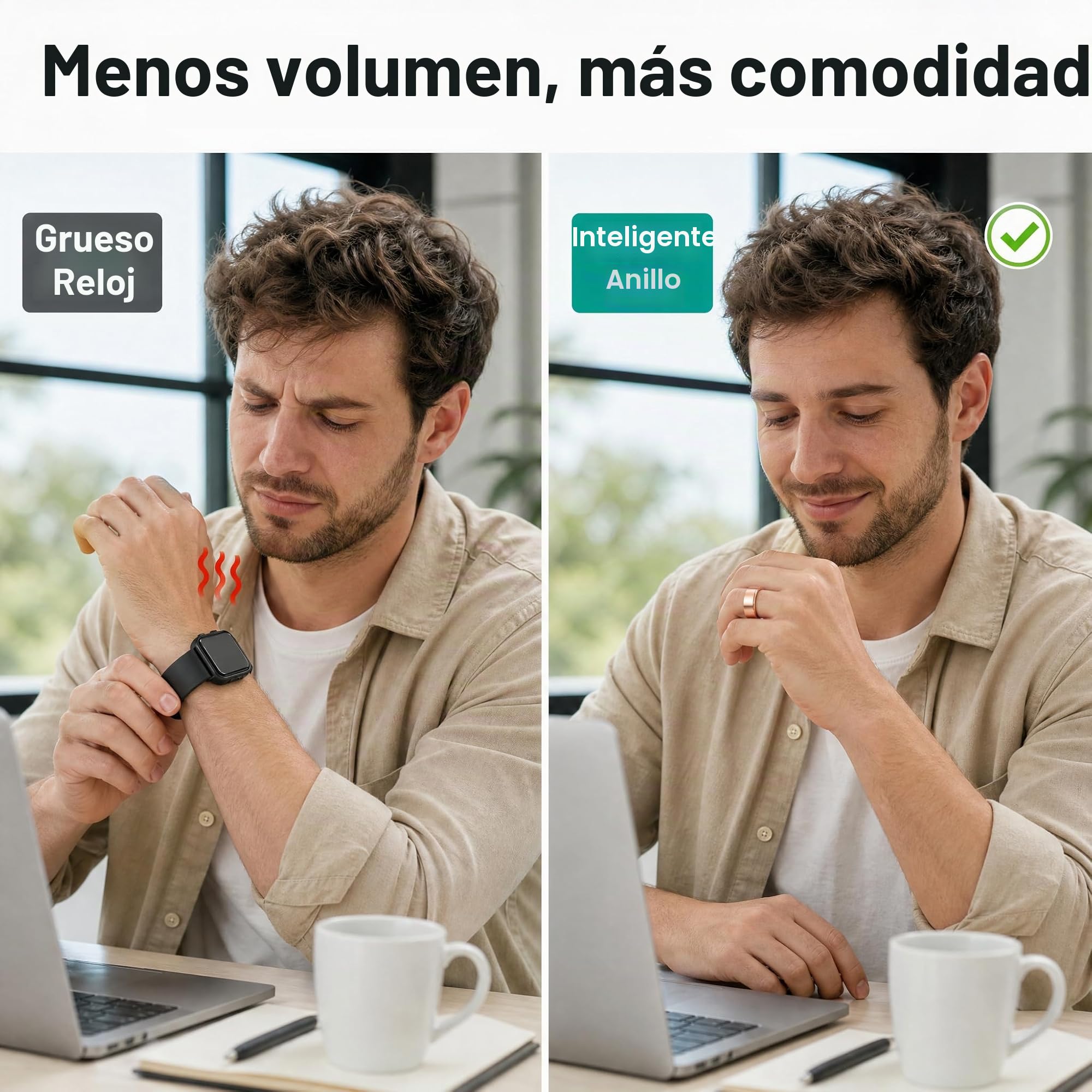BLESYS Anillo Inteligente para Mujers y Hombres con Monitor sueño Oro Rosa