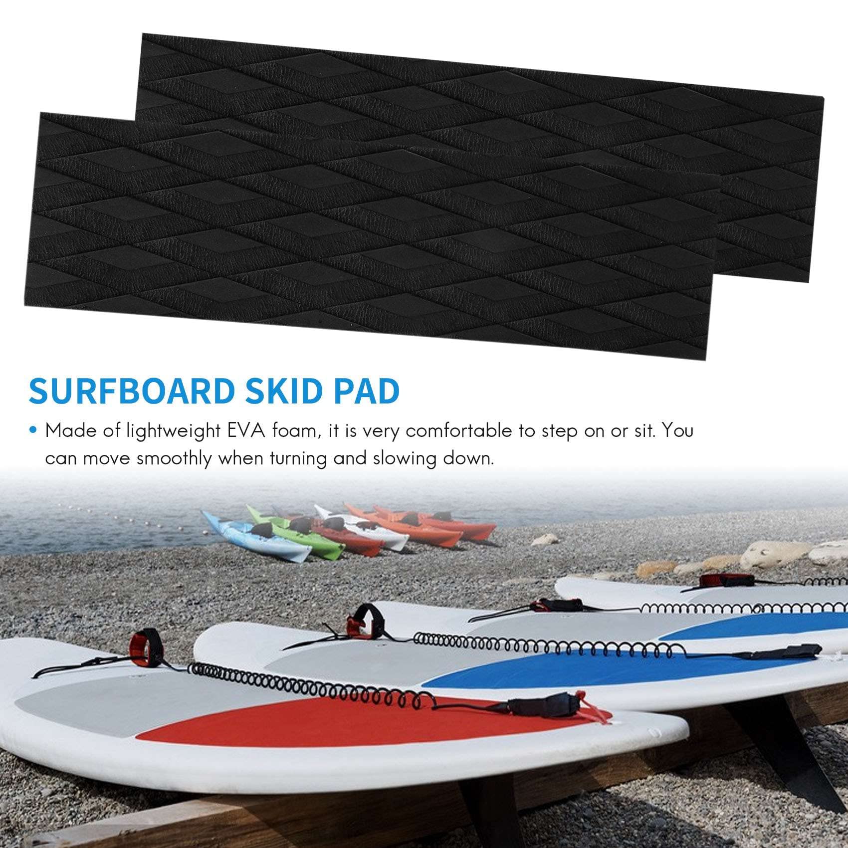 4 cuscinetti di trazione per tavola da Surf EVA Surfing Skimboard Deck Trazione Pads Anti-Slip Front Tail Pad per Surfboards, Kiteboard