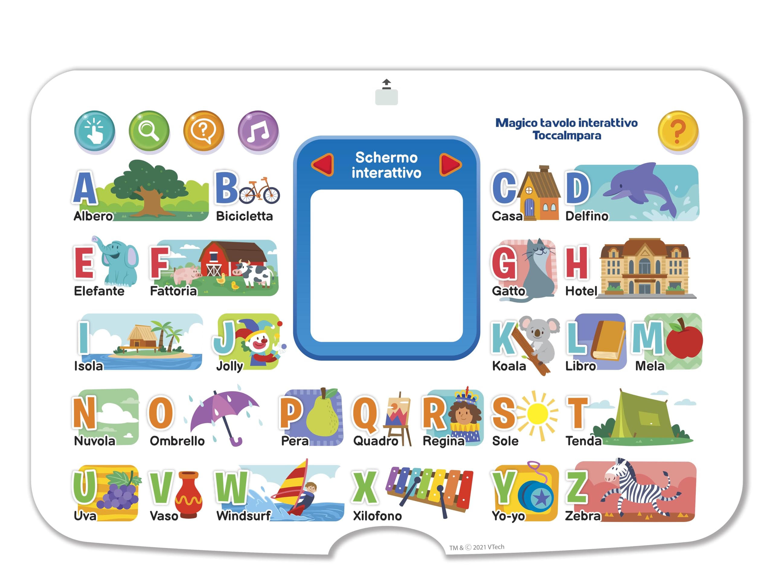 VTech Magico Tavolo Interattivo ToccaImpara 5 in 1 Bambini 3-6 Anni | Funzione Proiettore, Impara a Scrivere e Disegnare, Cavalletto, Lingua Italiana