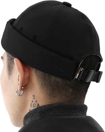 UNDERCONTROL Unisex Brimless Beanie Hat - Artificial Suede & Fleece, Cinch Back Strap, Brass Label, Made In Korea