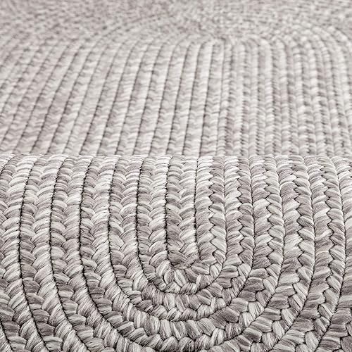 Vista 62 de DECOMALL Azure - Alfombras trenzadas para exteriores, alfombra ovalada para interiores, 3 x 5 pies, color gris