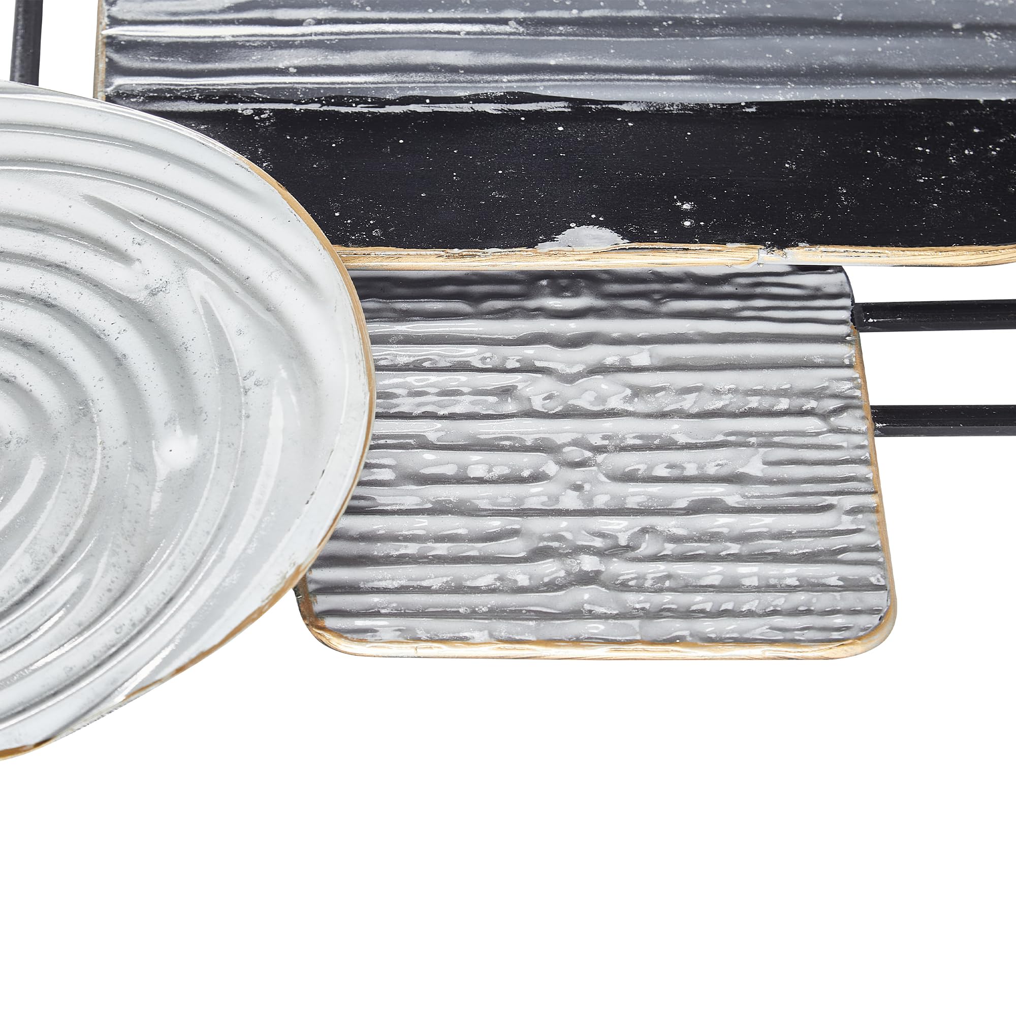 Wanddekoration geometrisch Metall grau einteilig handgemacht modern Ovar