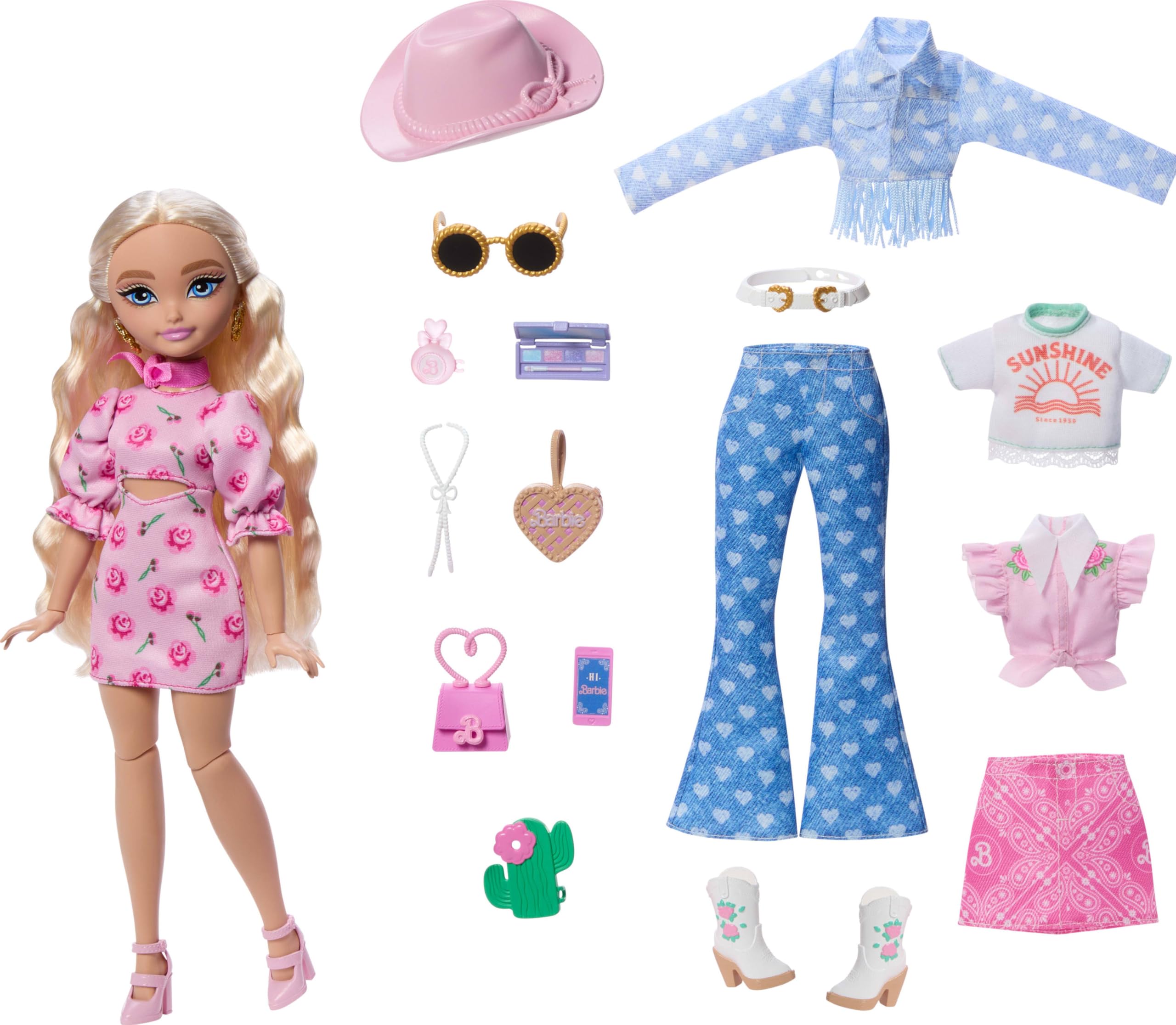 Barbie Dream Besties Festival Looks Set, Including Barbie “Malibu” Doll with Long, Blonde Stylized Hair - Image 3