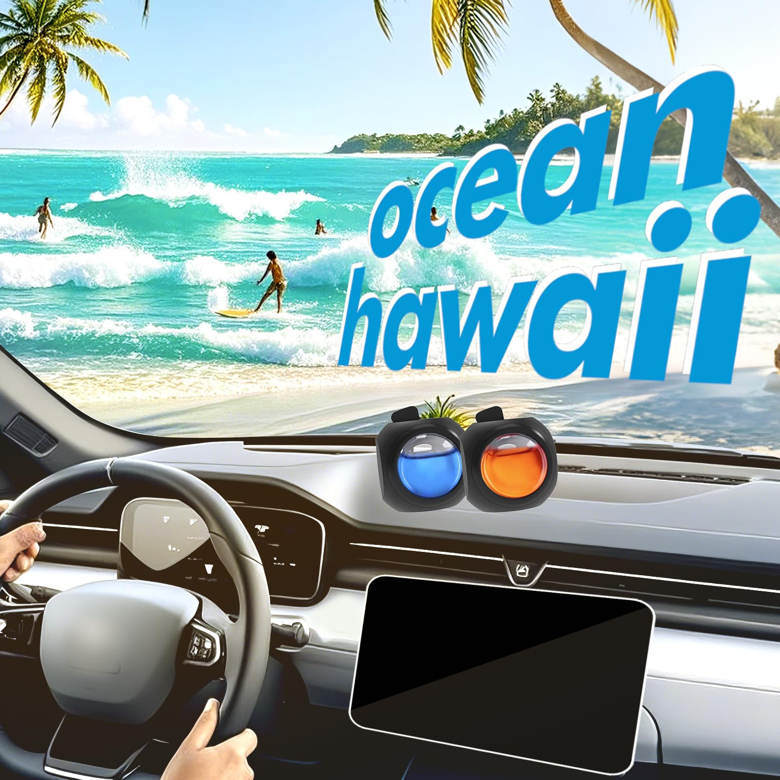Auto-Lufterfrischer-Clips, 12 Stück, 6 Ocean, 6 hawaiianisch, bietet langanhaltenden Duft, bis zu 240 Tage, Auto-Lufterfrischer