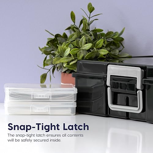 Miniatura 8 de IRIS USA Estuche de almacenamiento de fotos con 16 estuches interiores de 4 x 6 pulgadas, contenedor de fotos opaco con asa para organización