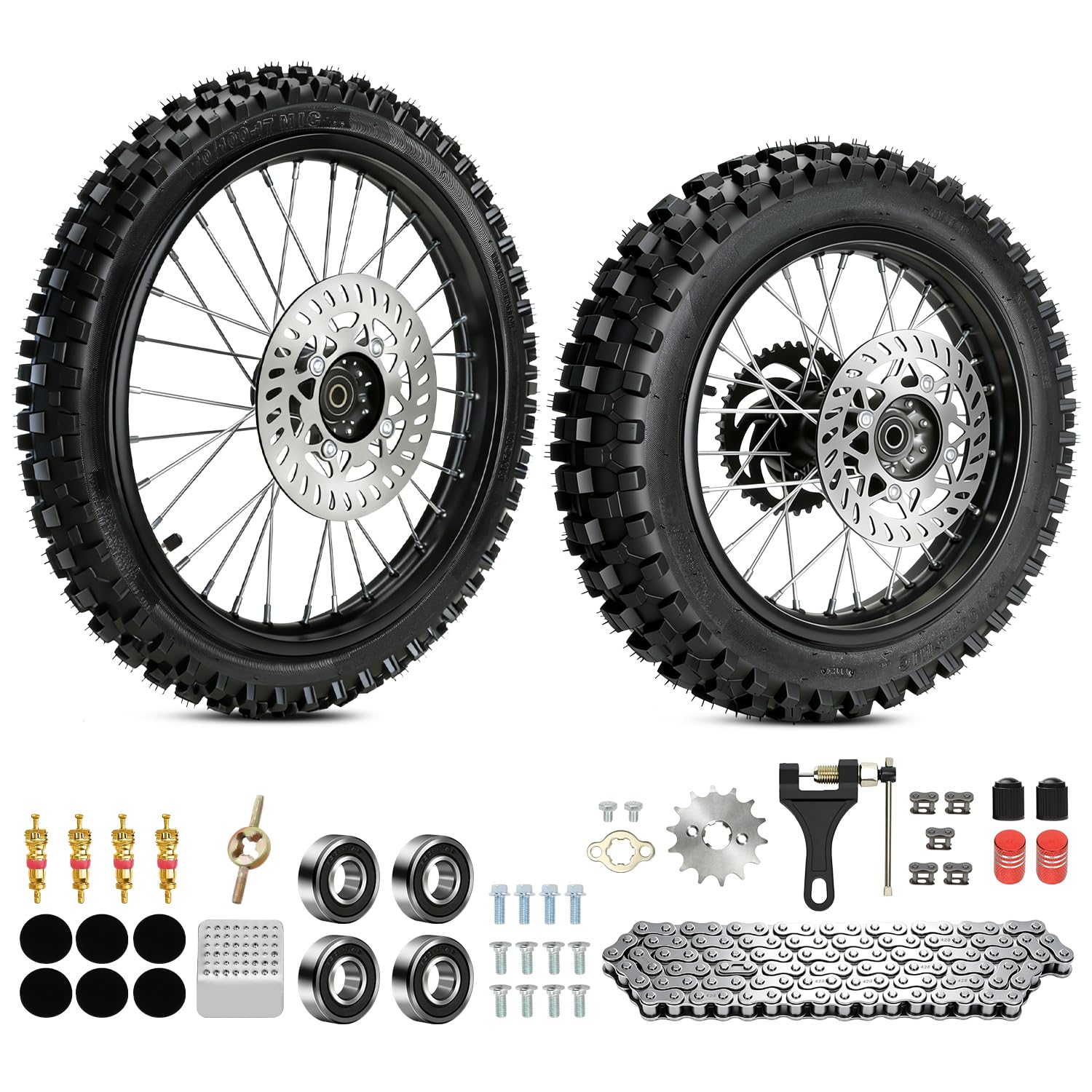 3.00-14 90/100-14 Rear 2.75x17 70/100-17 Front Wheel Dirt Bike Tire
