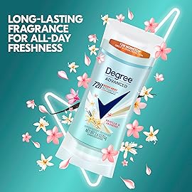 Degree Advanced Protection Antiperspirant Deodorant Vanilla & Jasmine for 72-Hour Sweat & Odor Control for Women, with Body Heat Activated Technology, 2.6 oz