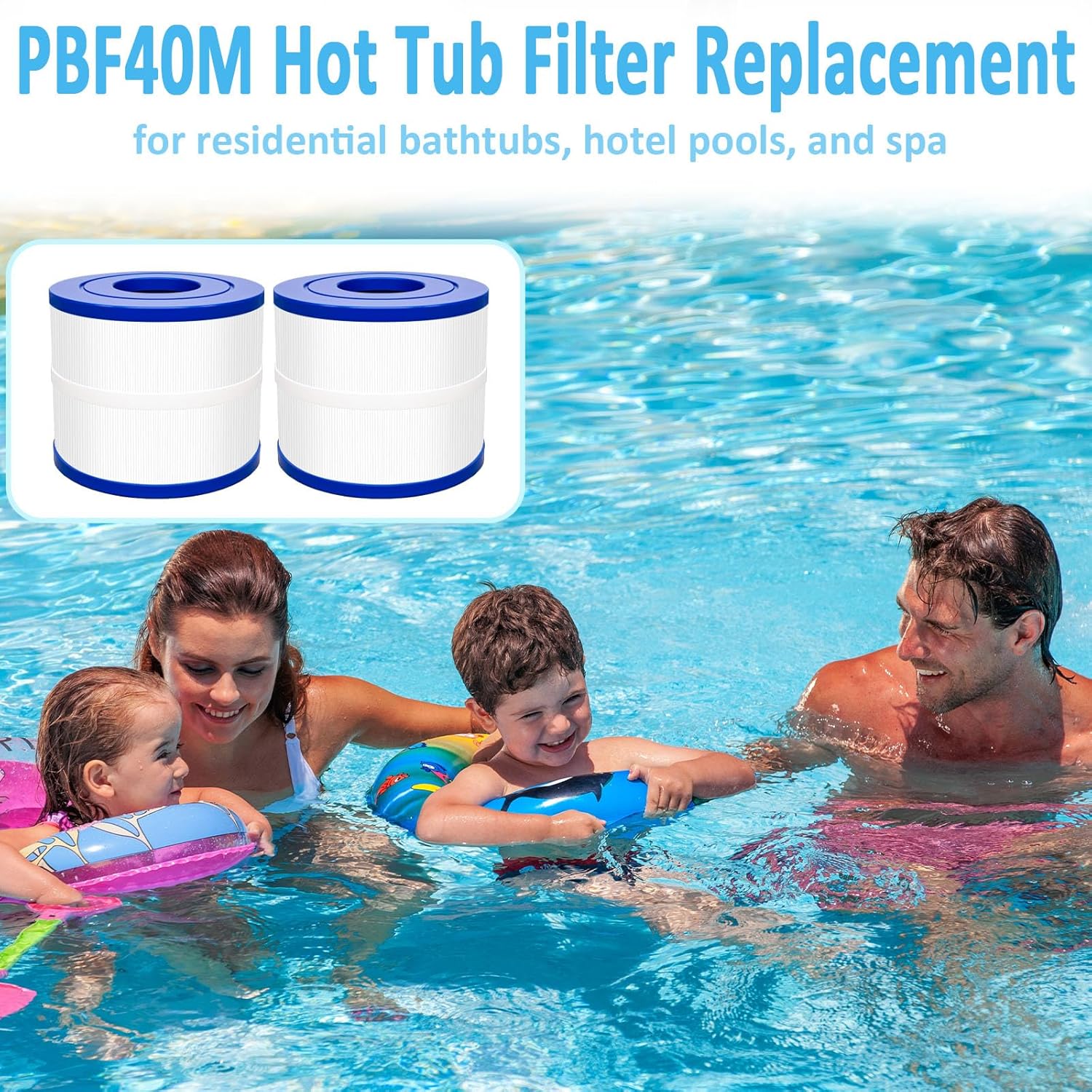 Podoy PBF40M Spa Hot Tub Filter Replacement Compatible with Pleatco PBF40M Wellspring 30 Coreless 10-00282 Bullfrog Spa Filter Replacement Cartridge by Podoy (2 Pack)