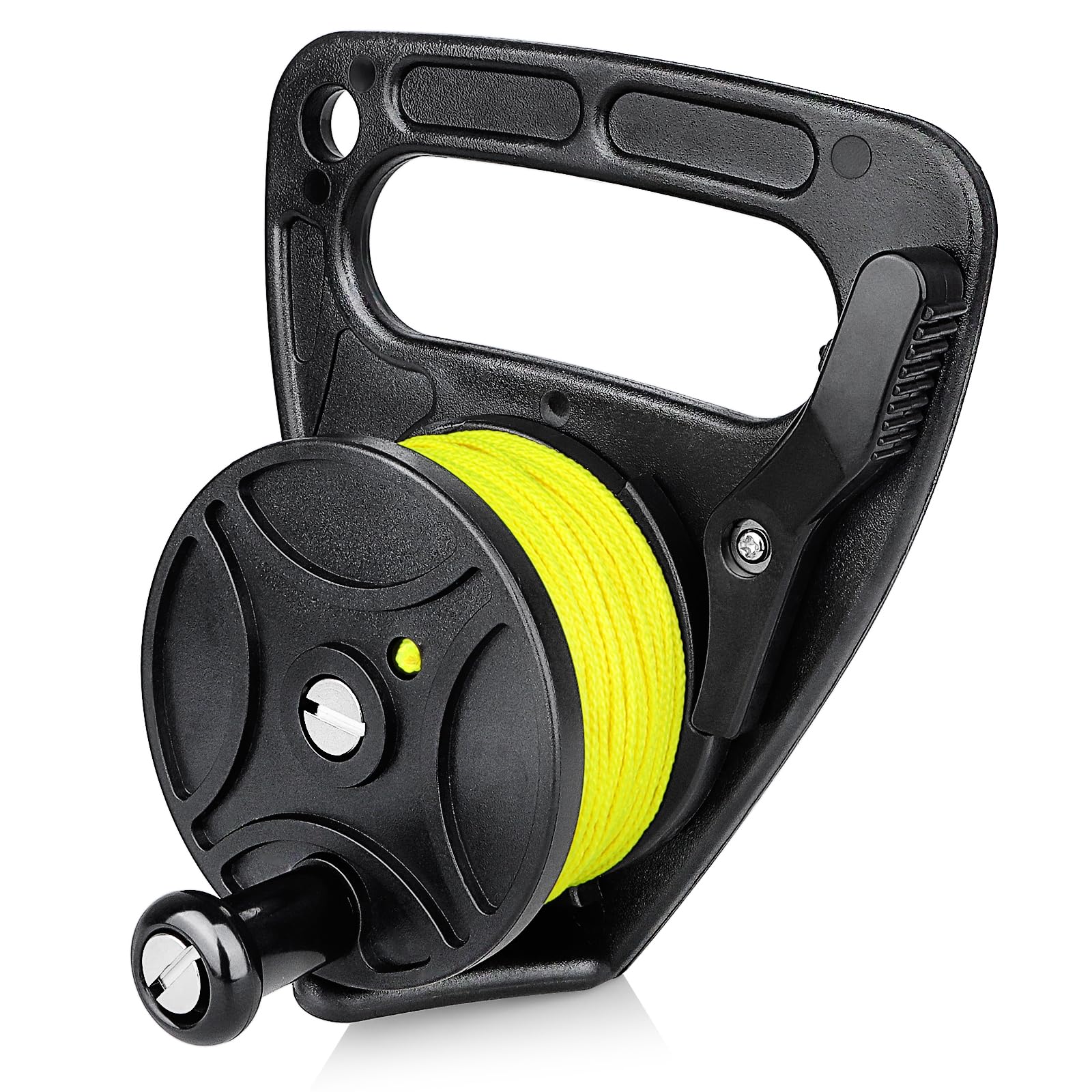 Seafard Compact 150ft Scuba Dive Reel Kayak Anchor with Thumb Stopper for Safety Underwater Diving Snorkeling Black