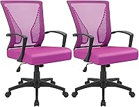 Vista 14 de Furmax Silla de oficina ergonómica de escritorio para computadora, silla de malla, respaldo medio, soporte lumbar giratorio con reposabrazos
