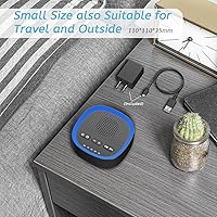 Vista 5 de Máquina de sonido de ruido blanco para dormir con 30 sonidos relajantes, conector de auriculares de 0.138 in, 5 ajustes de temporizador, 32