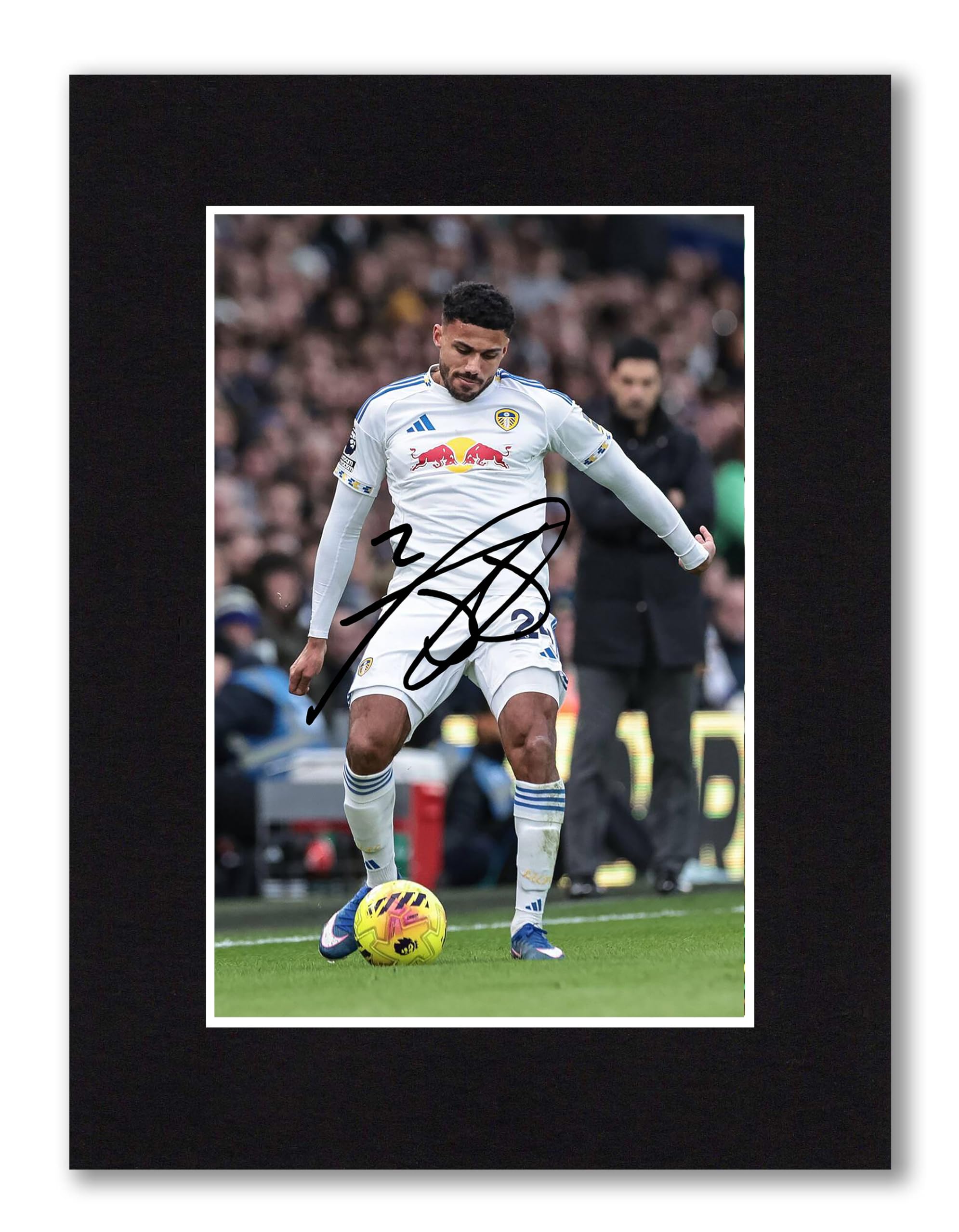 RJR PRINTS James Justin - Leeds United Signed 8x6 Inch Mounted Photo Print With Pre Printed Signature That Would Make A Great Gift For Any Fan And Is Ready To Be Framed