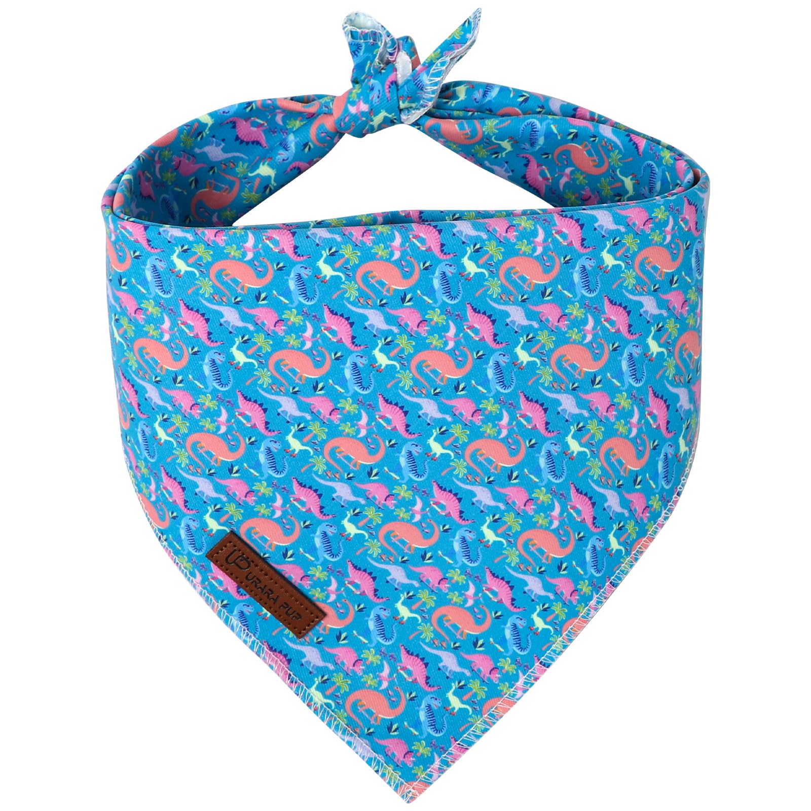 UP URARA PUP Dinosaur Dog Bandana, Summer Dinosaur Puppy Bandana for Small Medium Dog, Cotton Dino Pet Triangle Bid Scarf Kerchief for Girl Boy Dogs or Cats — image 1