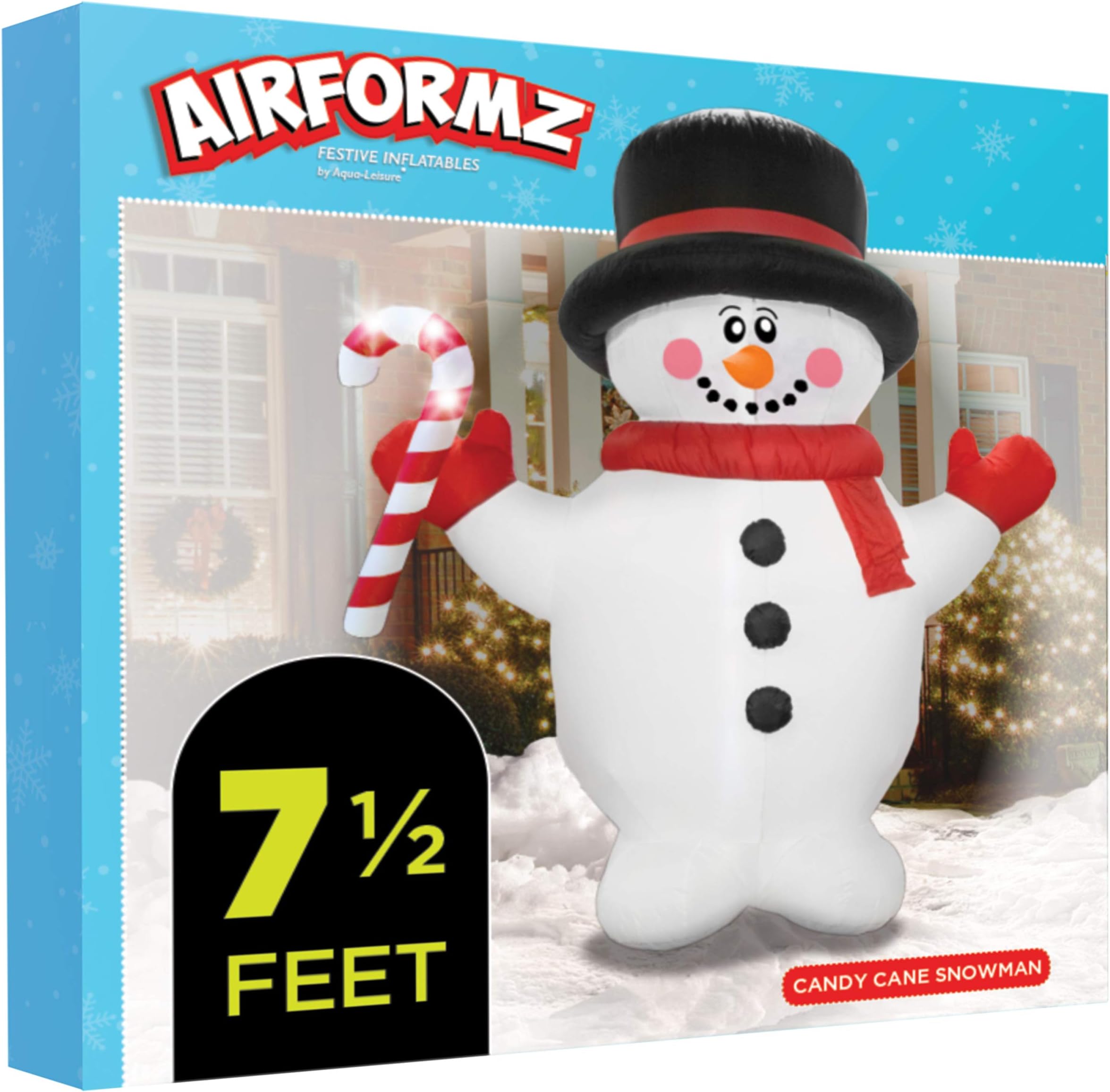 7.5' Tall Snowman, LED Lights, Christmas Inflatables, Outdoor Decorations, Inflatable Yard Decoration