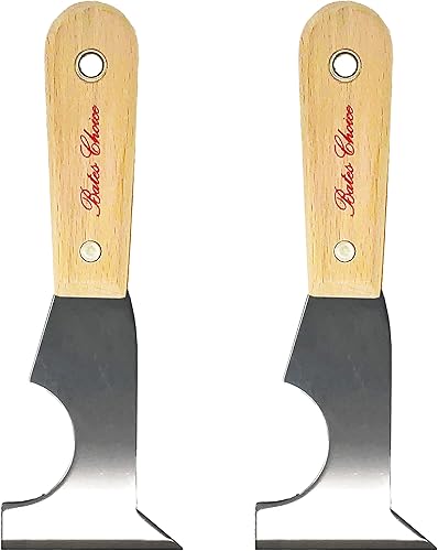 Bates - Raspador de pintura, cuchillo de cinta, paquete de 2 espátulas, raspador, herramientas 5 en 1, cuchillo de espátula, herramienta de