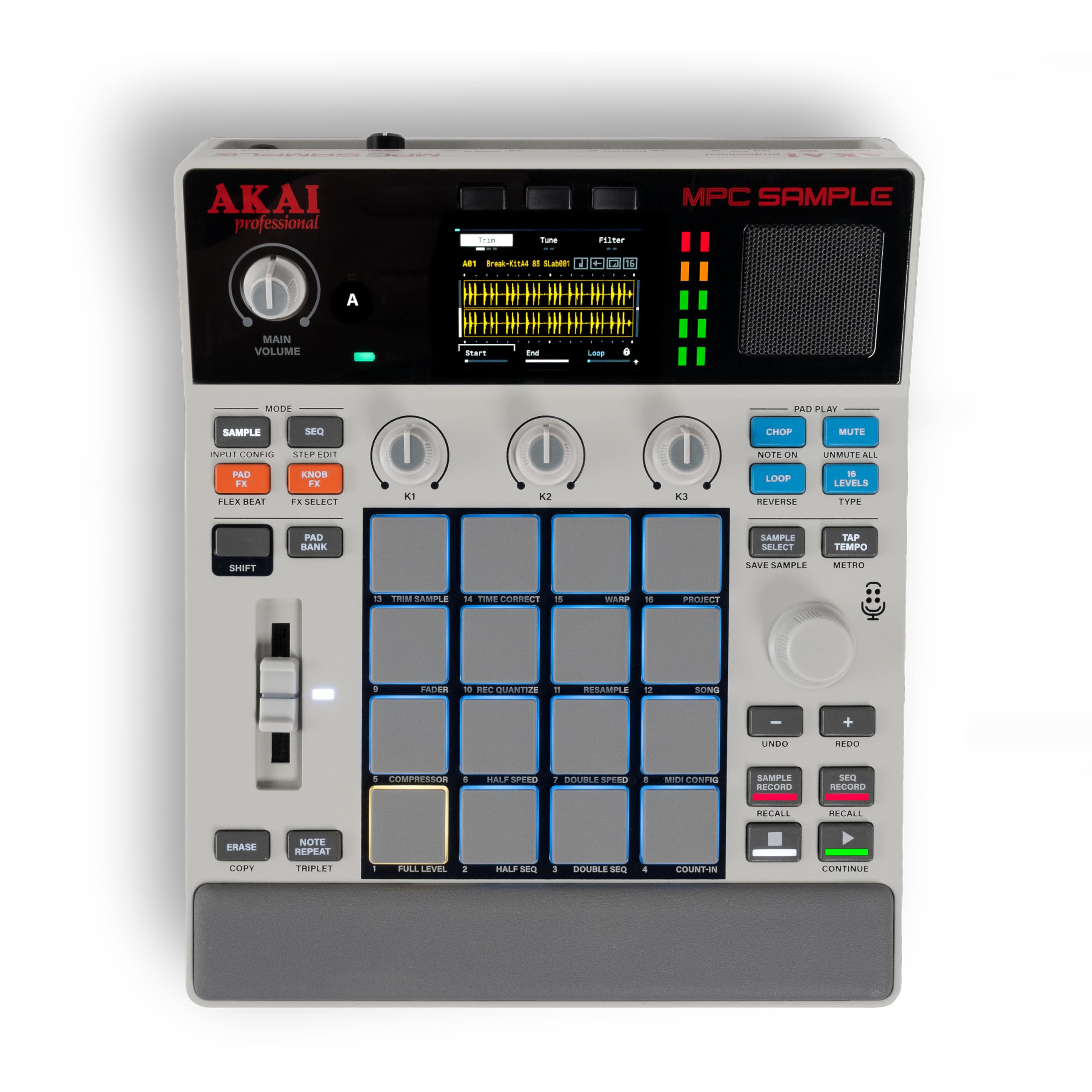 Akai Professional MPC Sample - Sampler Portable Autonome, Séquenceur et Processeur d'Effets avec Batterie Rechargeable, USB-C, Haut-Parleur et Micro