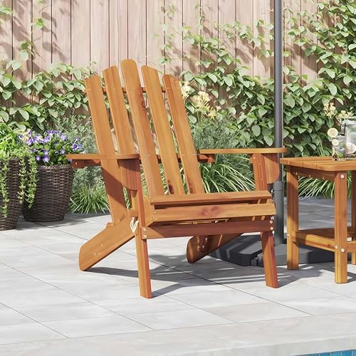 Penau Adirondack Outdoor Chair, Solid Acacia Wood Foldable Patio Seat, Oiled Finish for Outdoor Use, Brown Standard, 33.1 x 29.5 x 35.4 Inchs, 18.96