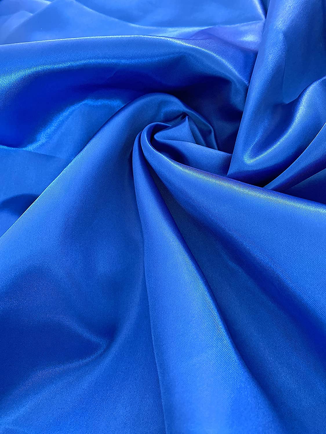 100% Polyester/Poly Silk Premium Silky Satin Fabric, Dressmaking, Wedding, Prom - Dress Craft Fabric Material 58" - 150 cm Wide Sold As 1 Meter Pre - Cut Lengths (Royal Blue, 2 Meter)