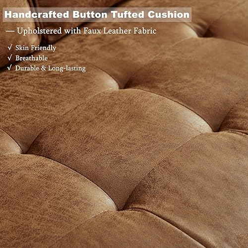 Miniatura 5 de HIFIT Sofá de 70 pulgadas de ancho para sala de estar, moderno sofá biplaza Bouclé blanco de mediados de siglo con 2 almohadas de cojín, cojín