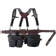 Dead On Tools DO-HSR Leather Hybrid Tool Belt with Suspenders, Black