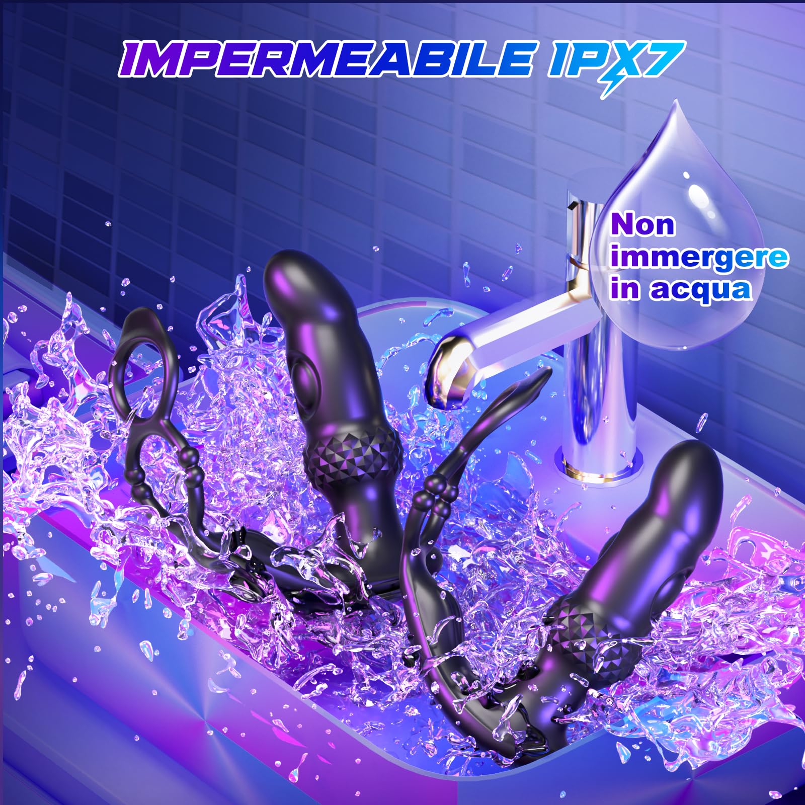 Sex toys Massaggiatori per la Prostata- Vibratoreper Donna Plug Vibratori con Telecomando & Anelli fallici,Dildo Anale con 3 Doppio Picchiettamento &7 Vibrazioni,Plug Anale da Uomo Vibratore per Donna