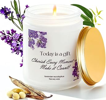 Lavender Eucalyptus Soy Candle 7oz Relaxing Aromatherapy | Lavender eucalyptus aroma Clean burn Long-lasting fragrance Calming effect Stress relief Gift ready