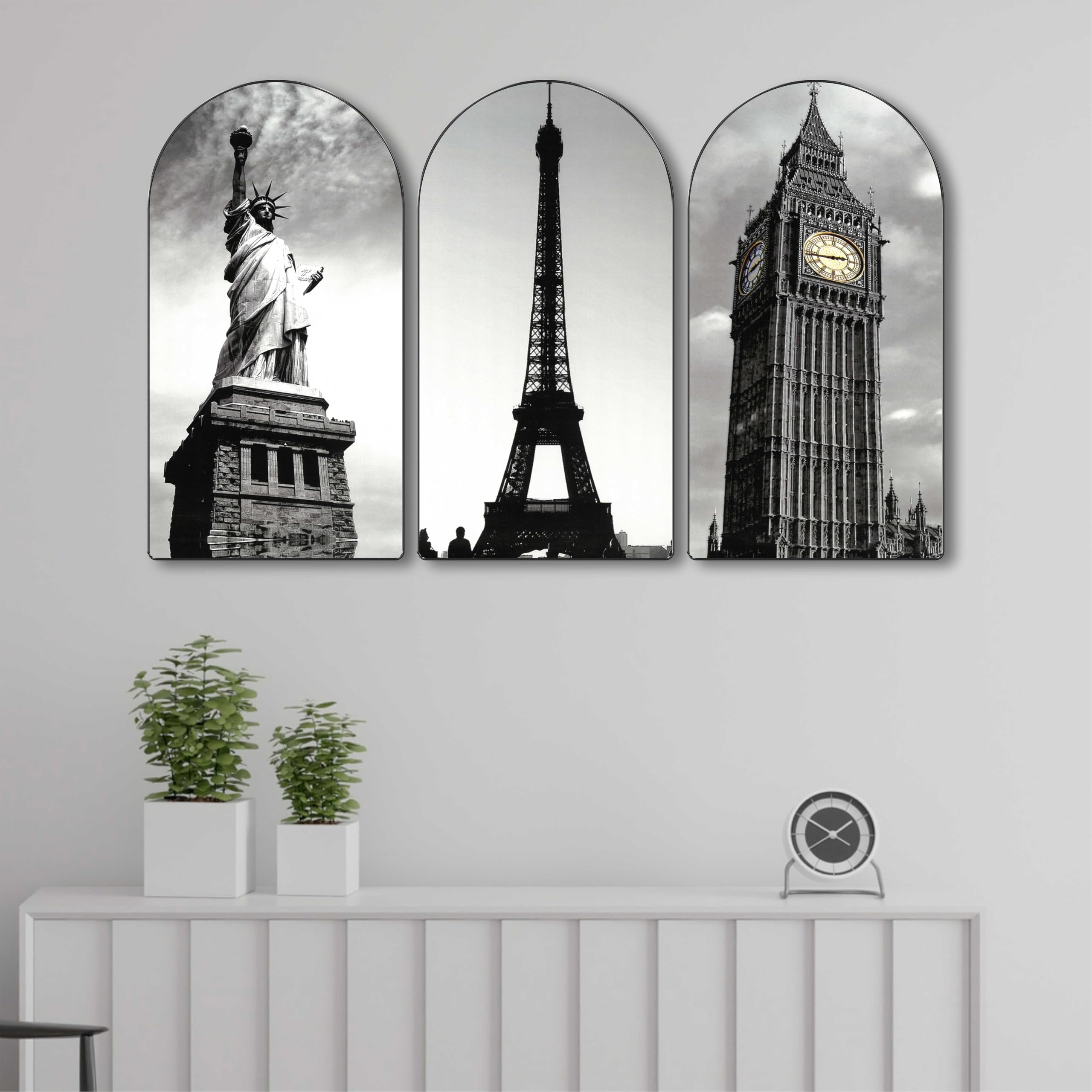 SAF Tower Textured Panel Paintings - Set of 3 -12 SAF Tower Textured Panel Paintings - Set of 3 -12