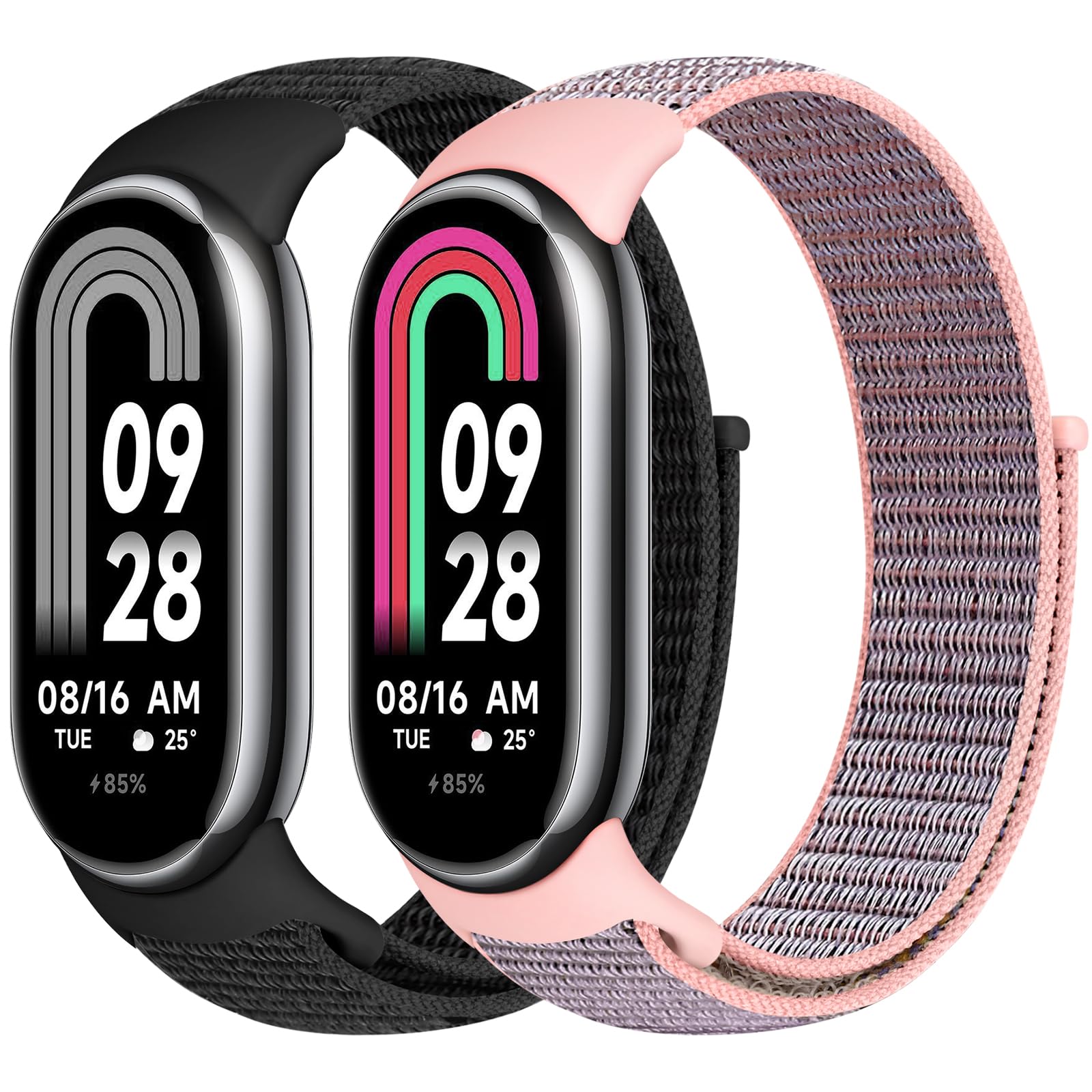 Runostrich Nylon Straps Compatible with Xiaomi Smart Band 10/9/8 Soft Nylon Loop Strap Breathable Adjustable Replacement Band for Women Men