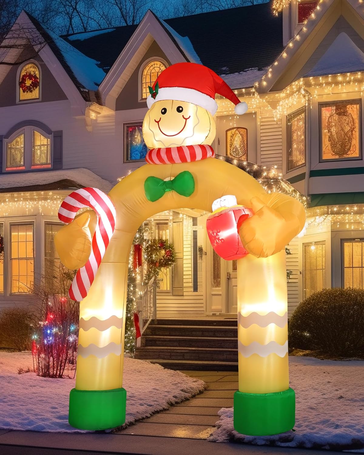 BLOOMWIN Inflatable Christmas Decorations Outdoor 9Ft Gingerbread Man