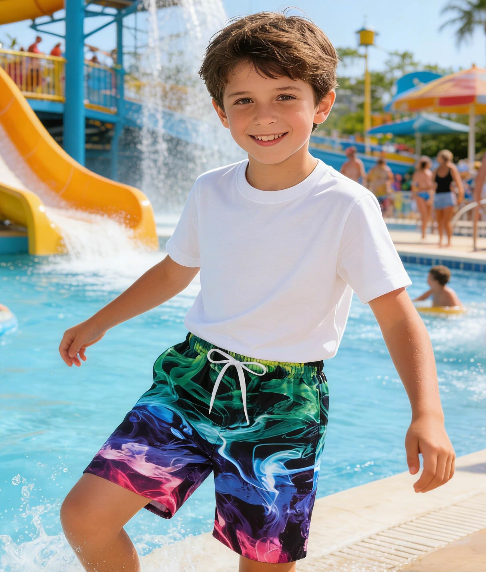 kids4ever Badehose Jungen Lustig 3D Druck Schnelltrocknend Badeshorts Kinder Sommer Strand Boardshorts Schwimmhose 6-14 Jahre