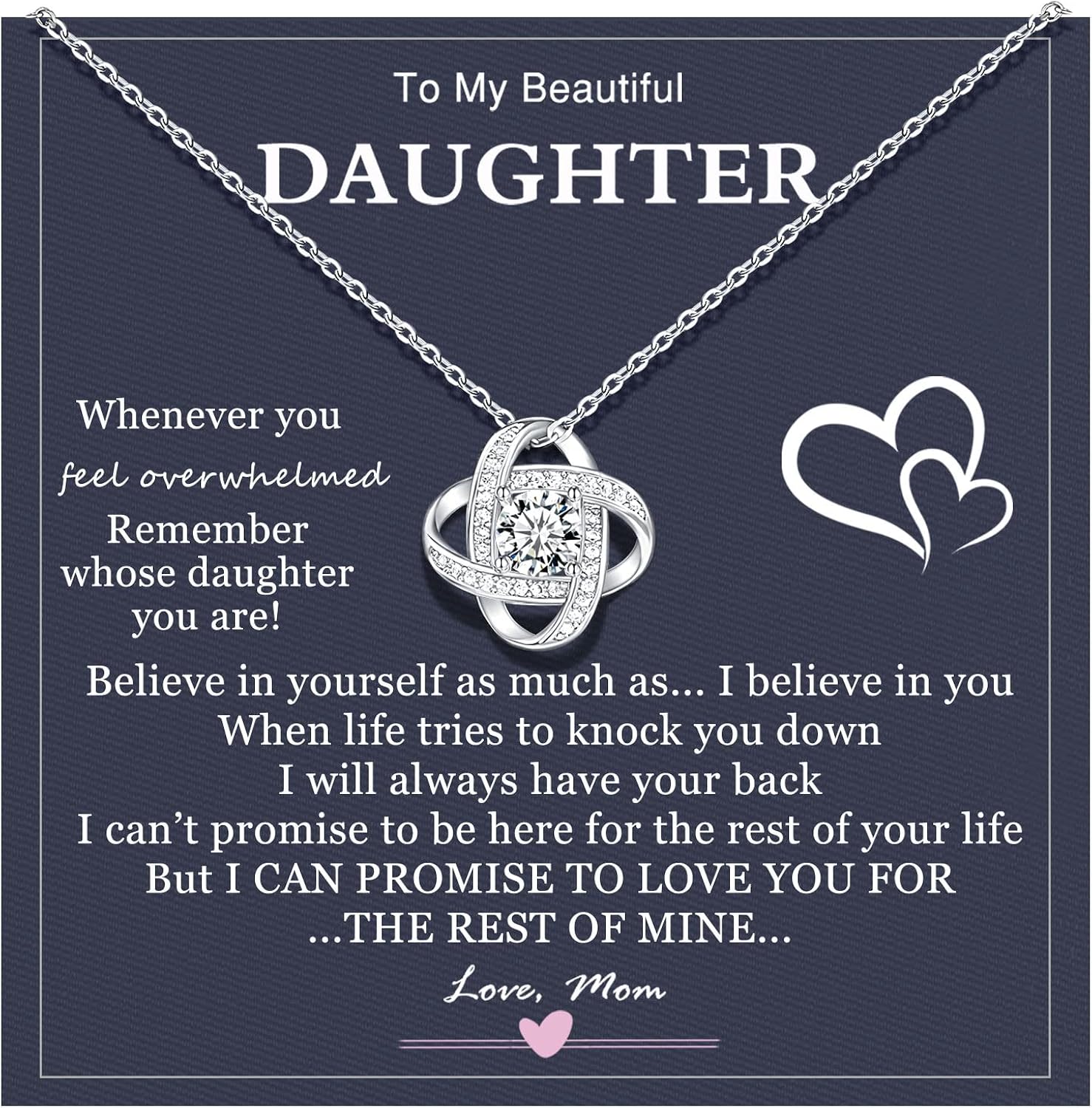 UNGENT THEM Silver Law Love Knot Necklace for Women Mothers Day Wedding Christmas Birthday Gifts for Grandma Mom