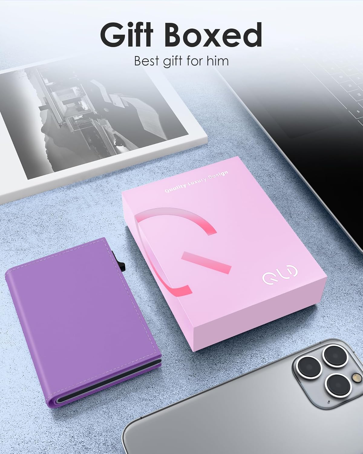 RFID Wallet Women - Small Slim Trifold Wallet Anti-Theft Pop up Card Holder, Minimalist, Ultra Thin, Front Pocket, Premium Leather, 9-11 Cards Capacity | ID Window | Cash Slot - Image 8